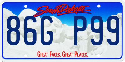 SD license plate 86GP99