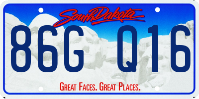 SD license plate 86GQ16