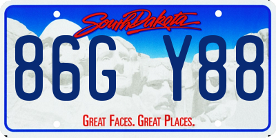 SD license plate 86GY88