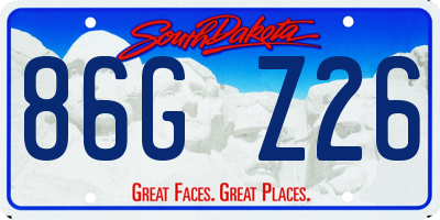 SD license plate 86GZ26