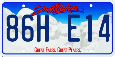 SD license plate 86HE14
