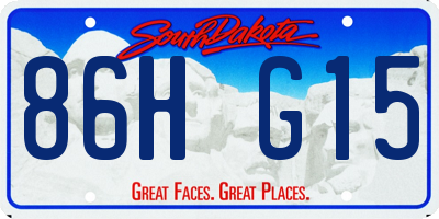 SD license plate 86HG15