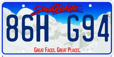 SD license plate 86HG94
