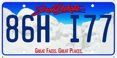 SD license plate 86HI77