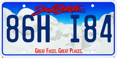SD license plate 86HI84