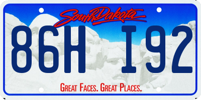 SD license plate 86HI92