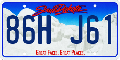 SD license plate 86HJ61