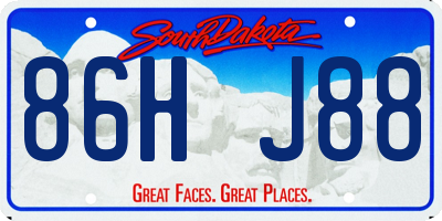 SD license plate 86HJ88