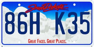 SD license plate 86HK35