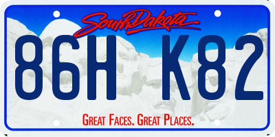 SD license plate 86HK82