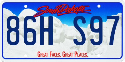 SD license plate 86HS97