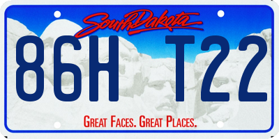 SD license plate 86HT22