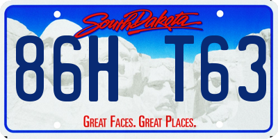 SD license plate 86HT63