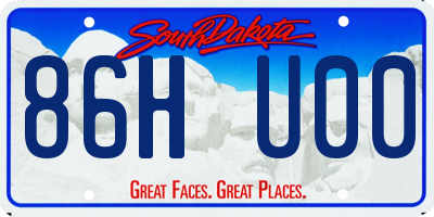 SD license plate 86HU00