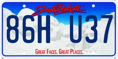 SD license plate 86HU37