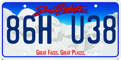 SD license plate 86HU38