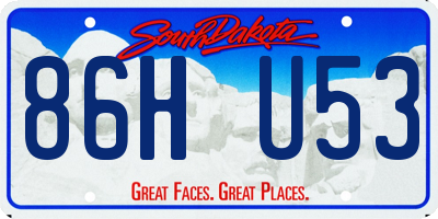 SD license plate 86HU53