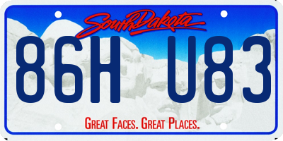 SD license plate 86HU83