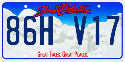 SD license plate 86HV17