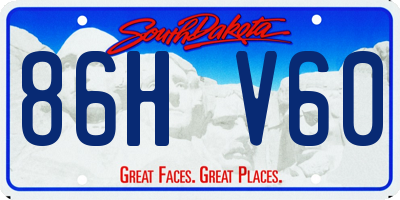 SD license plate 86HV60