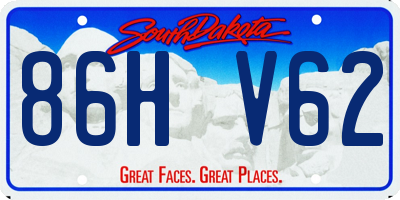 SD license plate 86HV62
