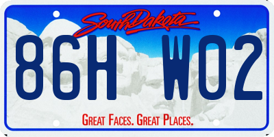 SD license plate 86HW02