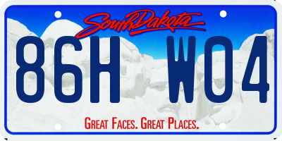 SD license plate 86HW04