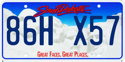 SD license plate 86HX57
