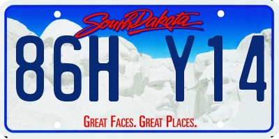 SD license plate 86HY14