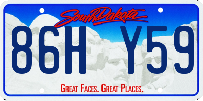 SD license plate 86HY59