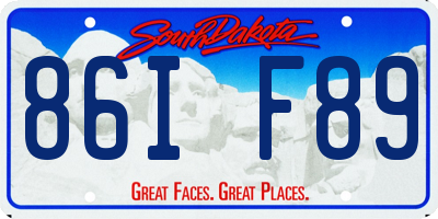 SD license plate 86IF89