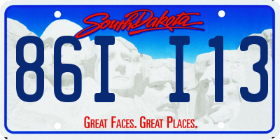 SD license plate 86II13