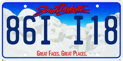 SD license plate 86II18