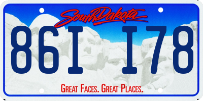 SD license plate 86II78