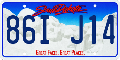 SD license plate 86IJ14