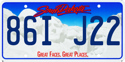 SD license plate 86IJ22