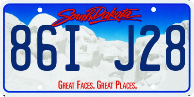 SD license plate 86IJ28