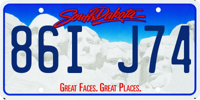 SD license plate 86IJ74