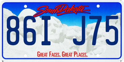 SD license plate 86IJ75