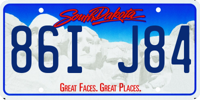 SD license plate 86IJ84