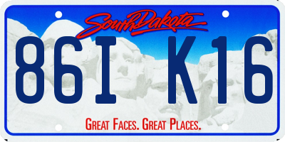 SD license plate 86IK16