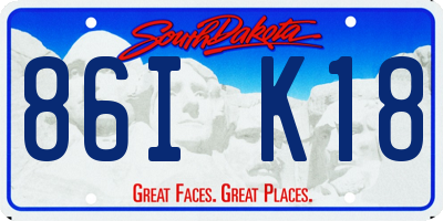 SD license plate 86IK18