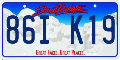 SD license plate 86IK19