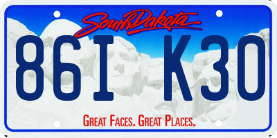 SD license plate 86IK30