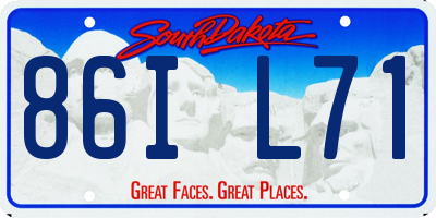 SD license plate 86IL71