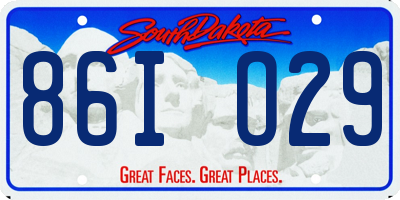 SD license plate 86IO29
