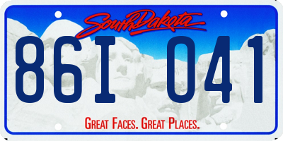 SD license plate 86IO41
