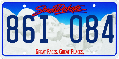 SD license plate 86IO84