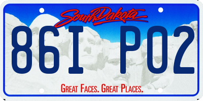 SD license plate 86IP02