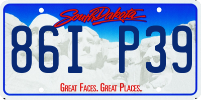SD license plate 86IP39